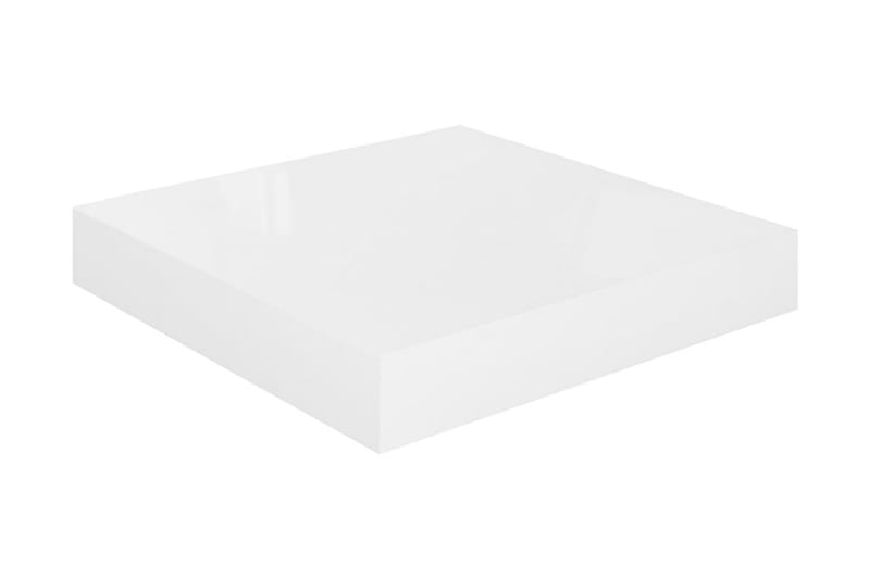 Flytende vegghyller 2 stk høyglans hvit 23x23,5x3,8 cm MDF - Oppbevaring - Hyller - Vegghylle