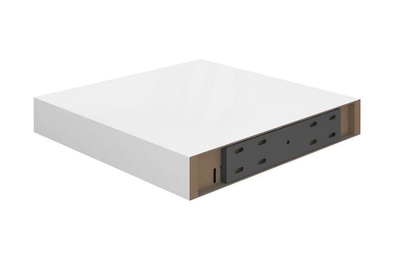 Flytende vegghyller 2 stk høyglans hvit 23x23,5x3,8 cm MDF - Oppbevaring - Hyller - Vegghylle