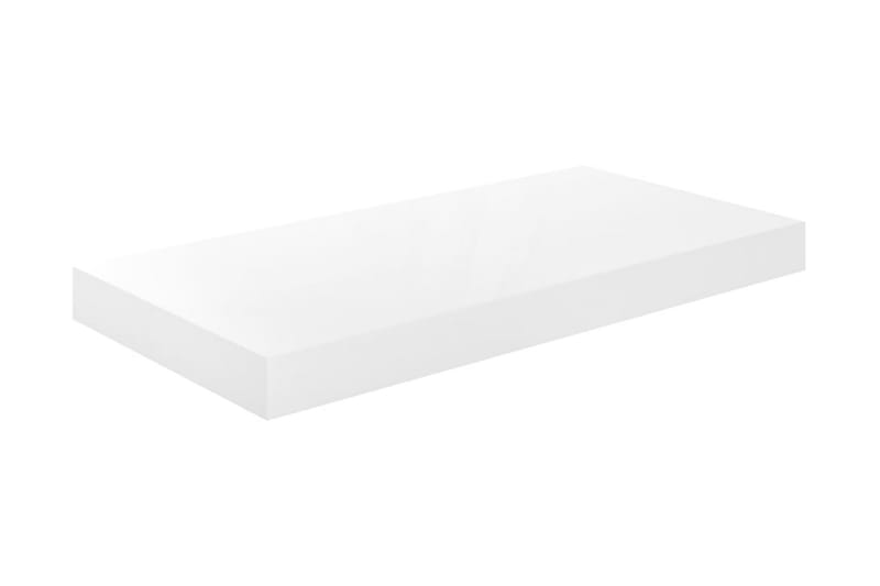 Flytende vegghyller 2 stk høyglans hvit 50x23x3,8 cm MDF - Oppbevaring - Hyller - Vegghylle