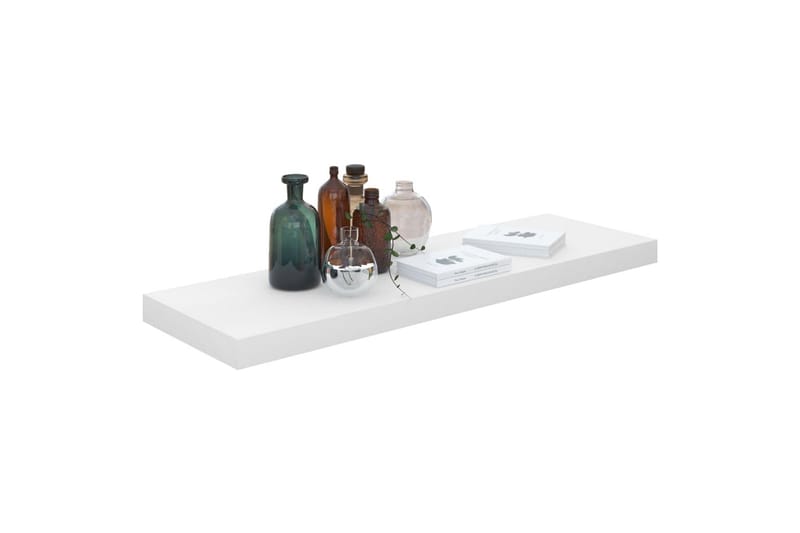 Flytende vegghyller 2 stk høyglans hvit 80x23,5x3,8 cm MDF - Oppbevaring - Hyller - Vegghylle