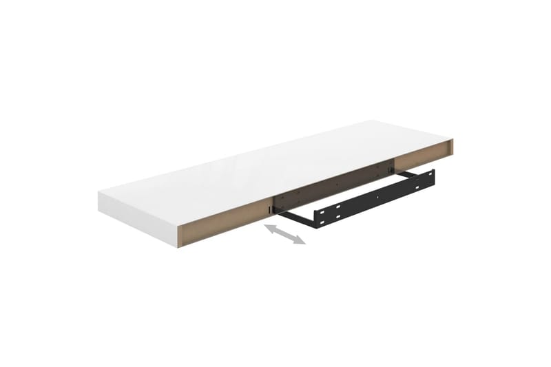 Flytende vegghyller 2 stk høyglans hvit 80x23,5x3,8 cm MDF - Oppbevaring - Hyller - Vegghylle