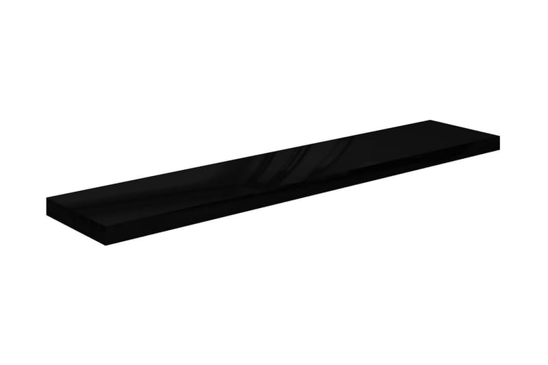 Flytende vegghyller 2 stk høyglans svart 120x23,5x3,8 cm MDF - Oppbevaring - Hyller - Vegghylle