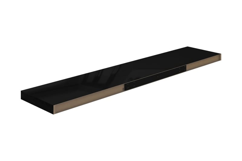 Flytende vegghyller 2 stk høyglans svart 120x23,5x3,8 cm MDF - Oppbevaring - Hyller - Vegghylle