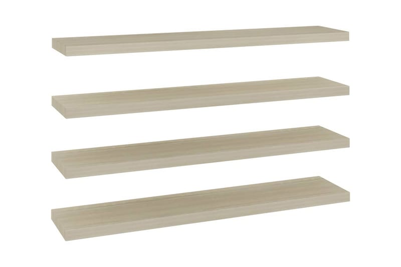 Flytende vegghyller 4 stk eik 120x23,5x3,8 cm MDF - Brun - Oppbevaring - Hyller - Vegghylle