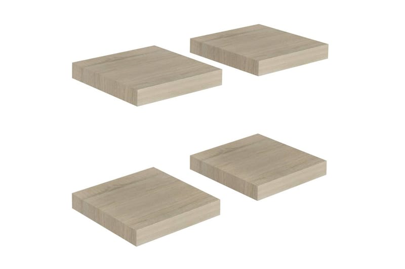 Flytende vegghyller 4 stk eik 23x23,5x3,8 cm MDF - Oppbevaring - Hyller - Vegghylle