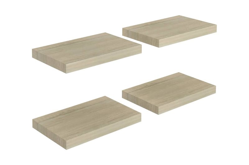 Flytende vegghyller 4 stk eik 40x23x3,8 cm MDF - Oppbevaring - Hyller - Vegghylle