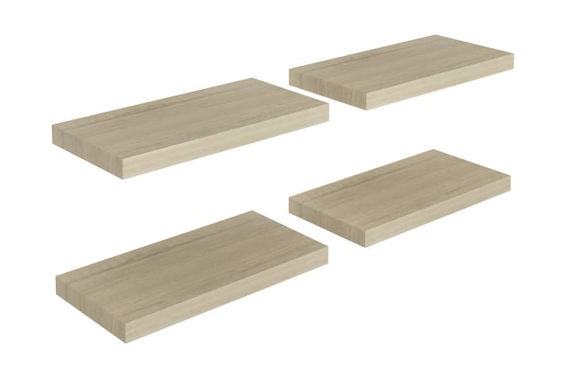 Flytende vegghyller 4 stk eik 50x23x3,8 cm MDF - Oppbevaring - Hyller - Vegghylle