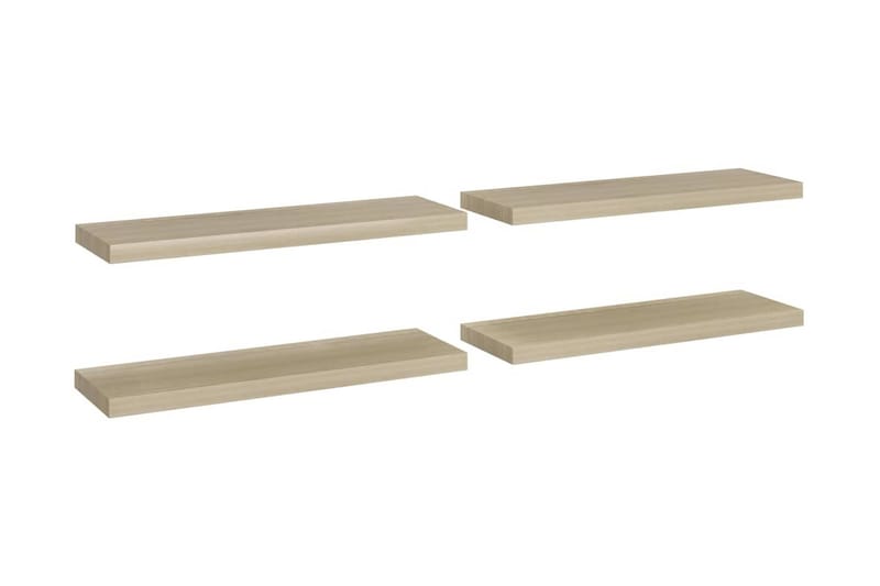 Flytende vegghyller 4 stk eik 80x23,5x3,8 cm MDF - Oppbevaring - Hyller - Vegghylle