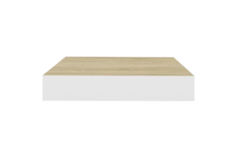 Flytende vegghyller 4 stk eik og hvit 23x23,5x3,8 cm MDF - Hvit - Oppbevaring - Hyller - Vegghylle