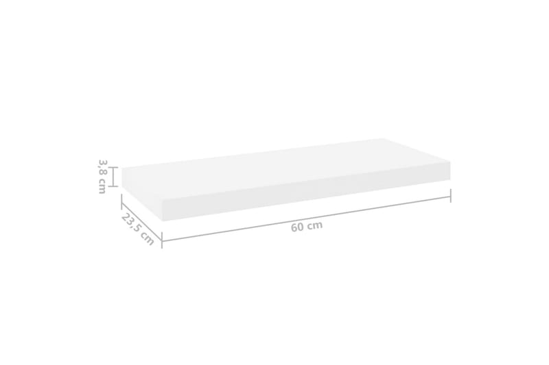 Flytende vegghyller 4 stk eik og hvit 60x23,5x3,8 cm MDF - Hvit - Oppbevaring - Hyller - Vegghylle