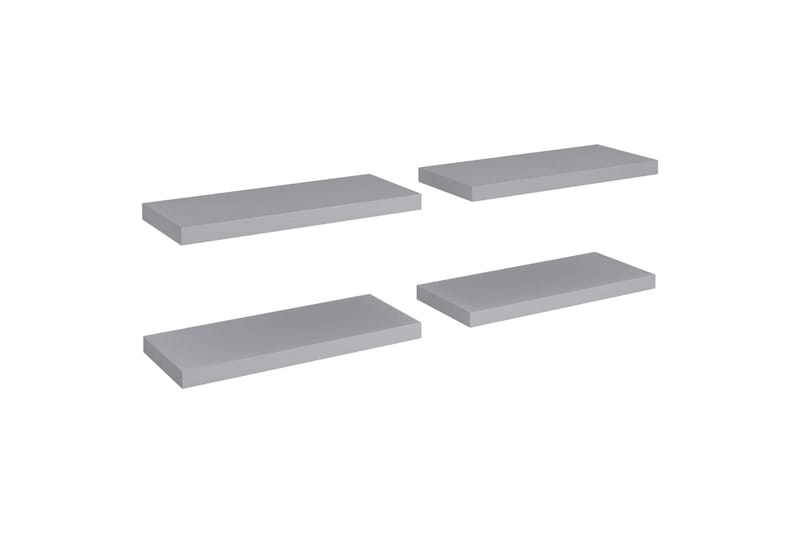 Flytende vegghyller 4 stk grå 60x23,5x3,8 cm MDF - Oppbevaring - Hyller - Vegghylle