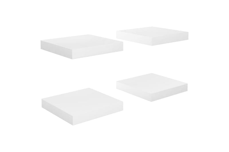 Flytende vegghyller 4 stk høyglans hvit 23x23,5x3,8 cm MDF - Oppbevaring - Hyller - Vegghylle