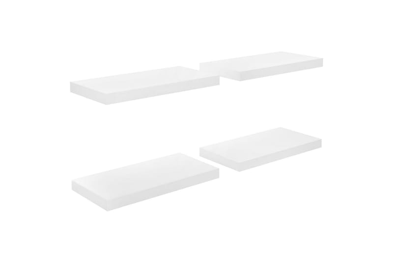 Flytende vegghyller 4 stk høyglans hvit 50x23x3,8 cm MDF - Oppbevaring - Hyller - Vegghylle