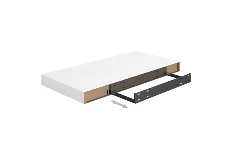 Flytende vegghyller 4 stk høyglans hvit 50x23x3,8 cm MDF - Oppbevaring - Hyller - Vegghylle