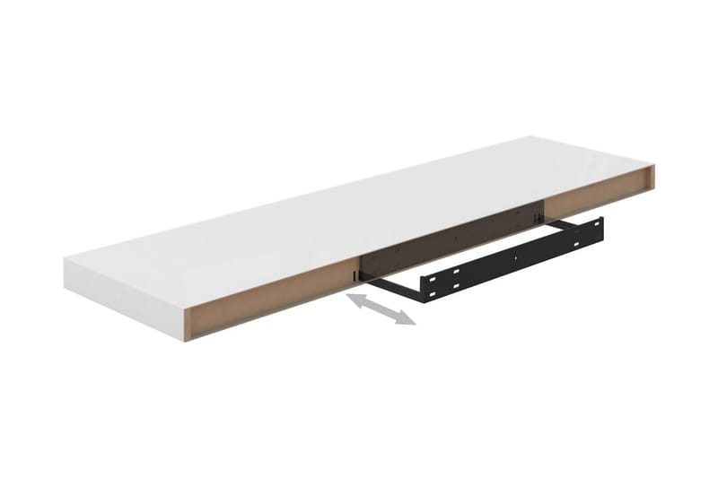 Flytende vegghyller 4 stk høyglans hvit 90x23,5x3,8 cm MDF - Oppbevaring - Hyller - Vegghylle