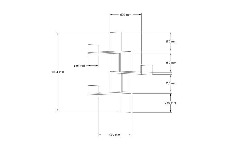 Jacor Vegghylle 20x105 cm 3-pk - Antrasitt - Oppbevaring - Hyller - Vegghylle