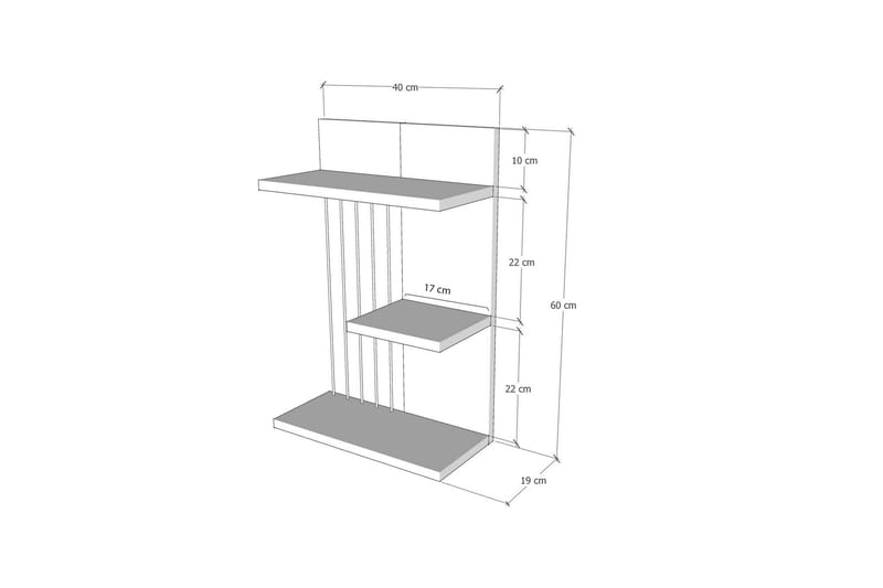 Jaennis Vegghylle 40x19 cm - Antrasitt - Oppbevaring - Hyller - Vegghylle