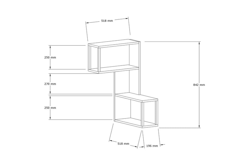 Lawren Vegghylle 20x84 cm 4- pk - Hvit - Oppbevaring - Hyller - Vegghylle