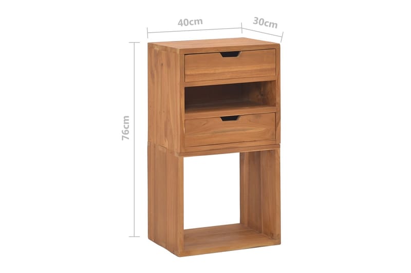 Oppbevaringsskap 40x30x76 cm heltre teak - Brun - Oppbevaring - Hyller - Vegghylle