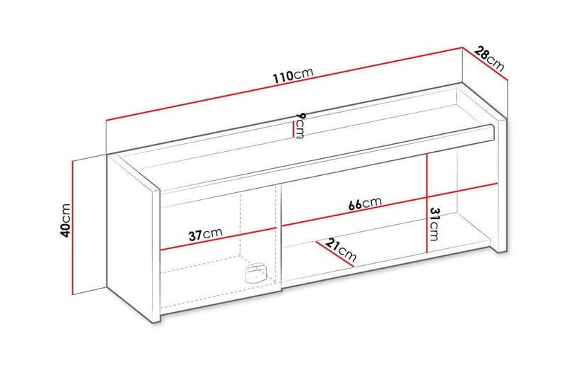 Rathmore Vegghylle 110x28 cm - Grå - Oppbevaring - Hyller - Vegghylle