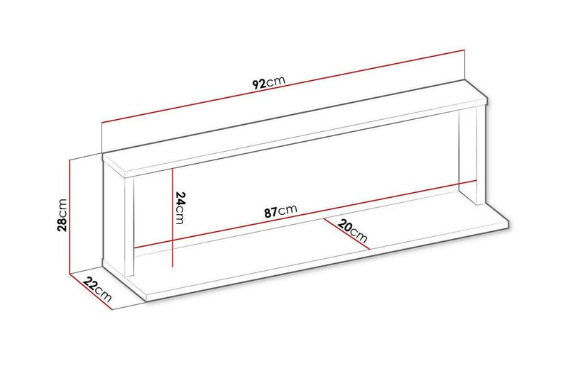 Rathmore Vegghylle 92x22 cm - Svart - Oppbevaring - Hyller - Vegghylle