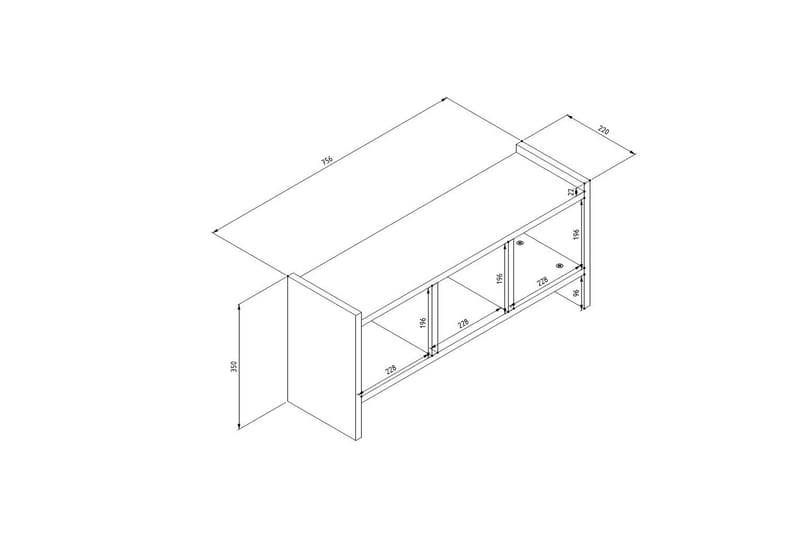 Rinorea Veggkrok 75,6x35 cm - Antrasitt - Oppbevaring - Hyller - Vegghylle