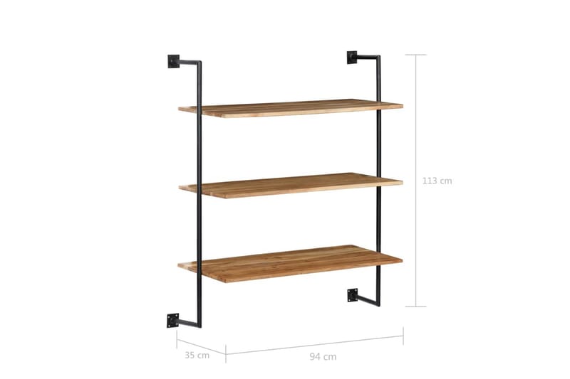 Vegghylle 94x35x113 cm heltre akasie - Oppbevaring - Hyller - Vegghylle