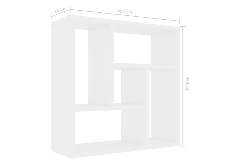 Vegghylle hvit 45,1x16x45,1 cm sponplate - Oppbevaring - Hyller - Vegghylle