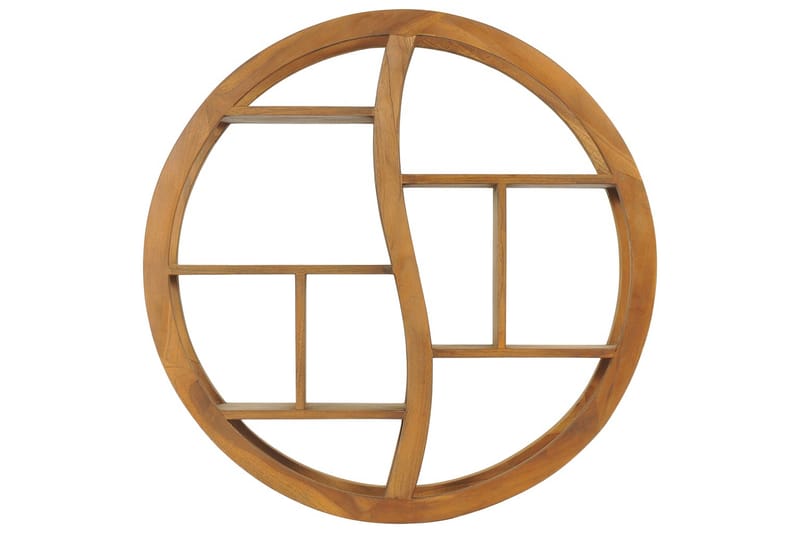 Vegghylle yin og yang 80x17,5x80 cm heltre teak - Brun - Oppbevaring - Hyller - Vegghylle