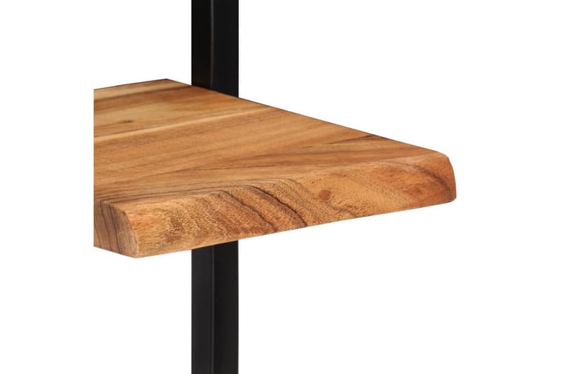 Vegghyller 2 stk 25x25x75 cm heltre akasie og stål - Brun - Oppbevaring - Hyller - Vegghylle