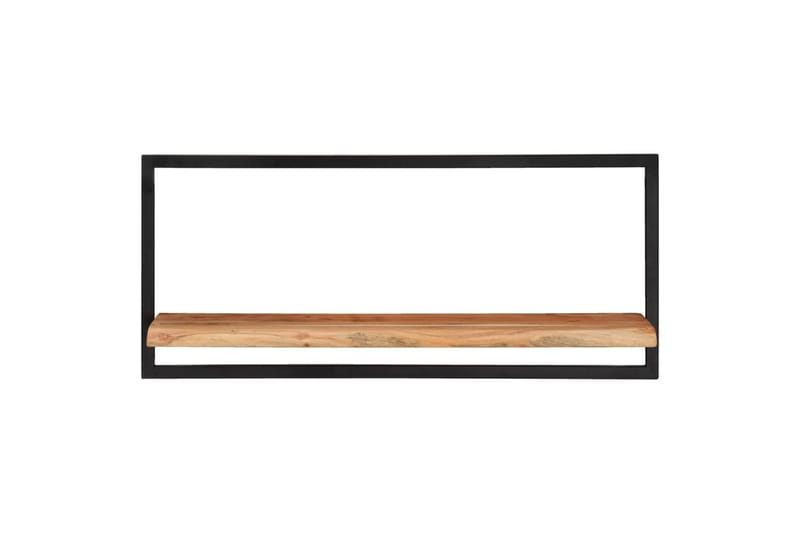 Vegghyller 2 stk 80x25x35 cm heltre akasie og stål - Brun - Oppbevaring - Hyller - Vegghylle