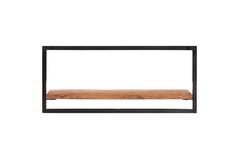 Vegghyller 2 stk 80x25x35 cm heltre akasie og stål - Brun - Oppbevaring - Hyller - Vegghylle