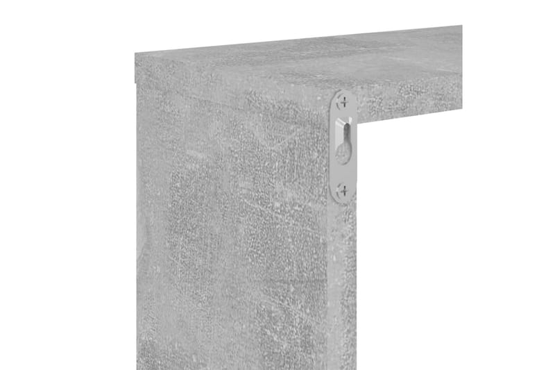 Vegghyller 2 stk betonggrå 100x15x20 cm sponplate - Grå - Oppbevaring - Hyller - Vegghylle