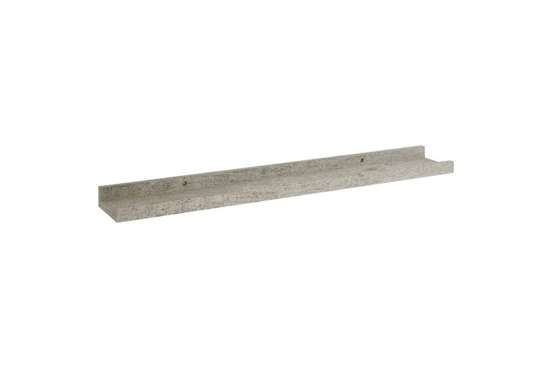 Vegghyller 2 stk betonggrå 60x9x3 cm - Grå - Oppbevaring - Hyller - Vegghylle