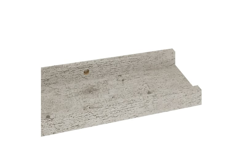 Vegghyller 2 stk betonggrå 60x9x3 cm - Grå - Oppbevaring - Hyller - Vegghylle