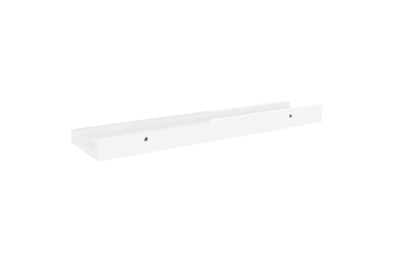 Vegghyller 2 stk høyglans hvit 40x9x3 cm - Hvit - Oppbevaring - Hyller - Vegghylle