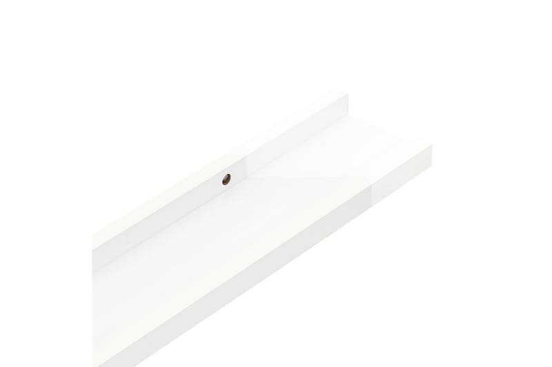 Vegghyller 2 stk høyglans hvit 40x9x3 cm - Hvit - Oppbevaring - Hyller - Vegghylle