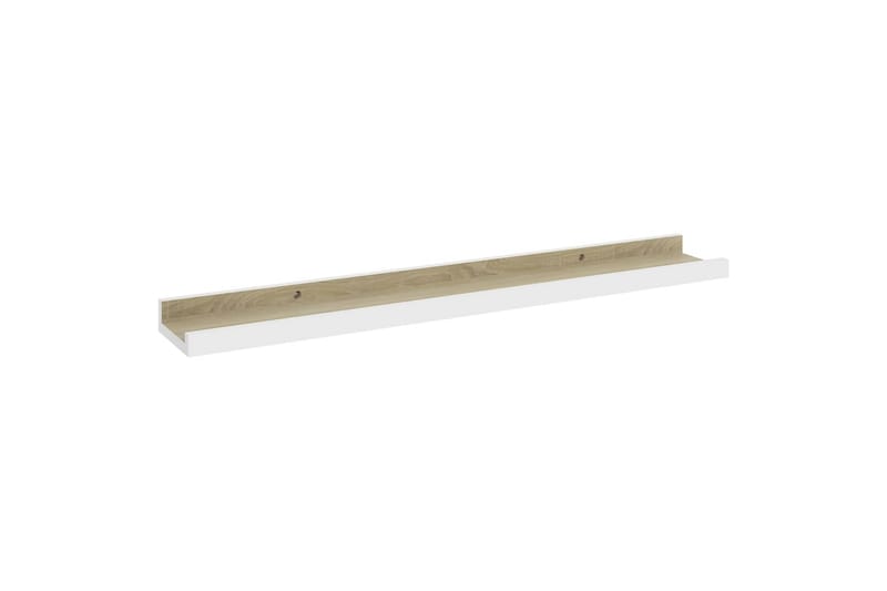 Vegghyller 4 stk hvit og sonoma eik 60x9x3 cm - Hvit - Oppbevaring - Hyller - Vegghylle