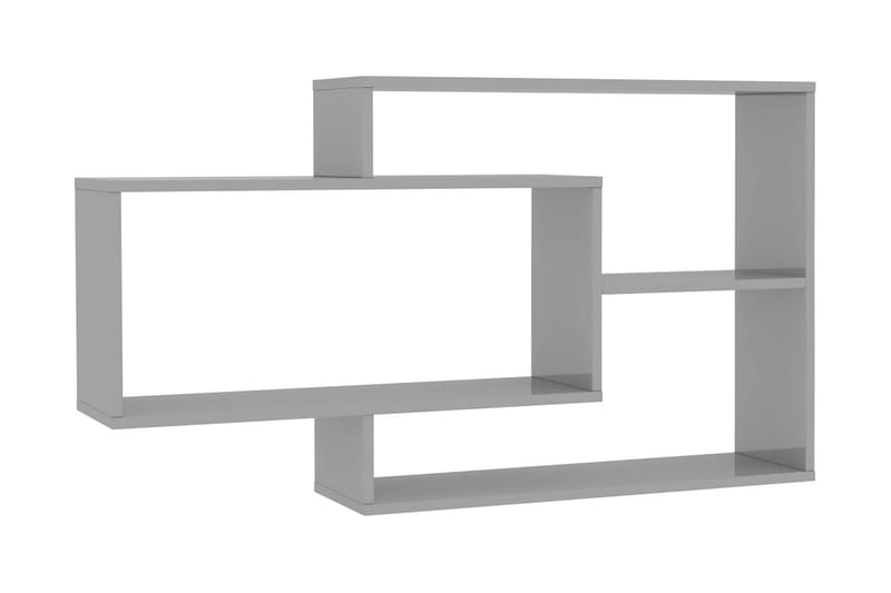 Vegghyller høyglans grå 104x20x60 cm sponplate - Grå - Oppbevaring - Hyller - Vegghylle