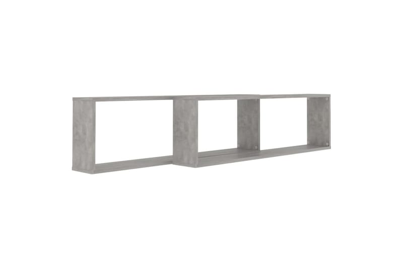 Vegghyller kubeformet 2 stk betonggrå 100x15x30 cm sponplate - Grå - Oppbevaring - Hyller - Vegghylle