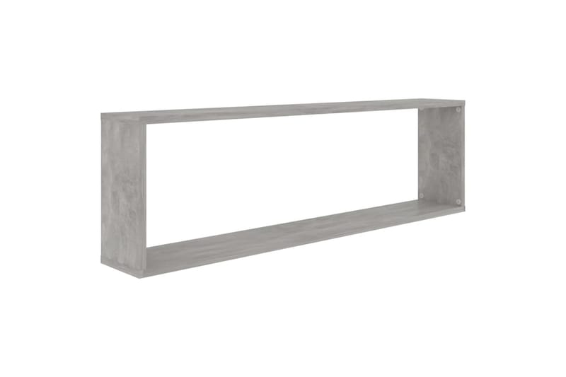 Vegghyller kubeformet 2 stk betonggrå 100x15x30 cm sponplate - Grå - Oppbevaring - Hyller - Vegghylle