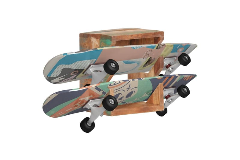 Veggmontert skateboardstativ 25x20x30 cm gjenvunnet heltre - Oppbevaring - Hyller - Vegghylle