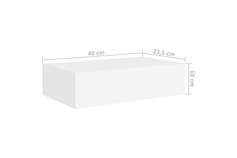 Veggmontert skuffehylle hvit 40x23,5x10 cm MDF - Hvit - Oppbevaring - Hyller - Vegghylle