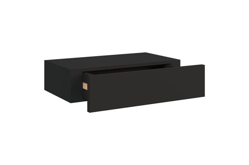 Veggmontert skuffehylle svart 40x23,5x10 cm MDF - Svart - Oppbevaring - Hyller - Vegghylle