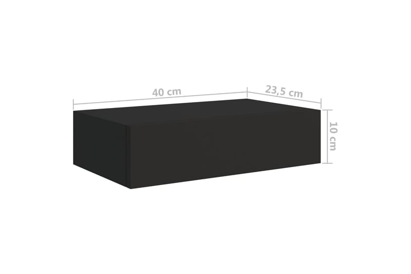 Veggmontert skuffehylle svart 40x23,5x10 cm MDF - Svart - Oppbevaring - Hyller - Vegghylle