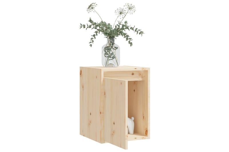 Veggskap 2 stk 30x30x40 cm heltre furu - Brun - Oppbevaring - Hyller - Vegghylle