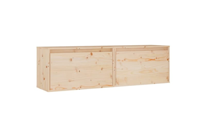 Veggskap 2 stk 60x30x35 cm heltre furu - Brun - Oppbevaring - Hyller - Vegghylle