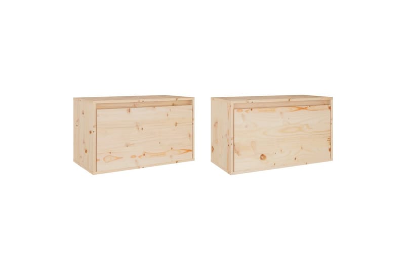 Veggskap 2 stk 60x30x35 cm heltre furu - Brun - Oppbevaring - Hyller - Vegghylle