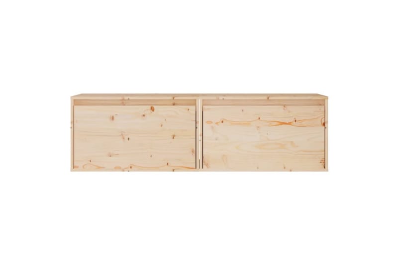 Veggskap 2 stk 60x30x35 cm heltre furu - Brun - Oppbevaring - Hyller - Vegghylle