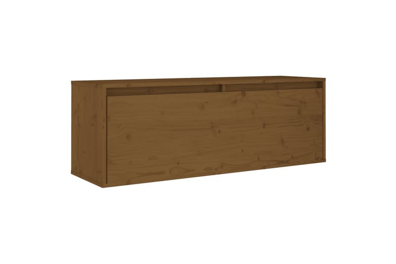 Veggskap honningbrun 100x30x35 cm heltre furu - Brun - Oppbevaring - Hyller - Vegghylle